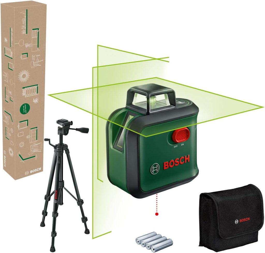 Bosch nivel láser de líneas cruzadas AdvancedLevel 360 (3 líneas de láser, incl. 360° para la alineación por toda la estancia, en caja para e-commerce)