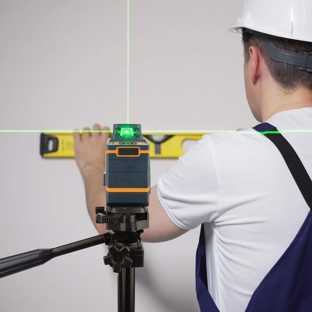 Nivel Láser verde CIGMAN CM701SE 3X360°, Nivel Automático Profesional, Batería de Litio Recargable por USB, Equipado con control remoto para operación remota, Brillo Ajustable, Modo Pulso, IP54