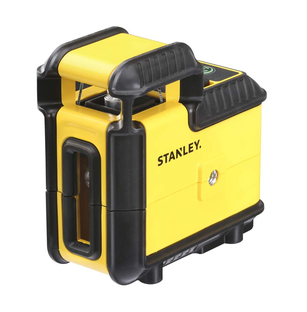 STANLEY STHT77594-1, Nivel láser linea cruzada 360°, luz verde, IP50 impermeable, Rosca doble 1/4, Alcance 25m, Precisión +/- 4mm, Revestimiento reforzado